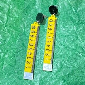 Schoolhouse Ruler Pierced Acrylic Earrings